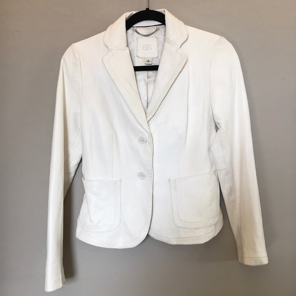 Banana republic cream leather blazer Sz Small